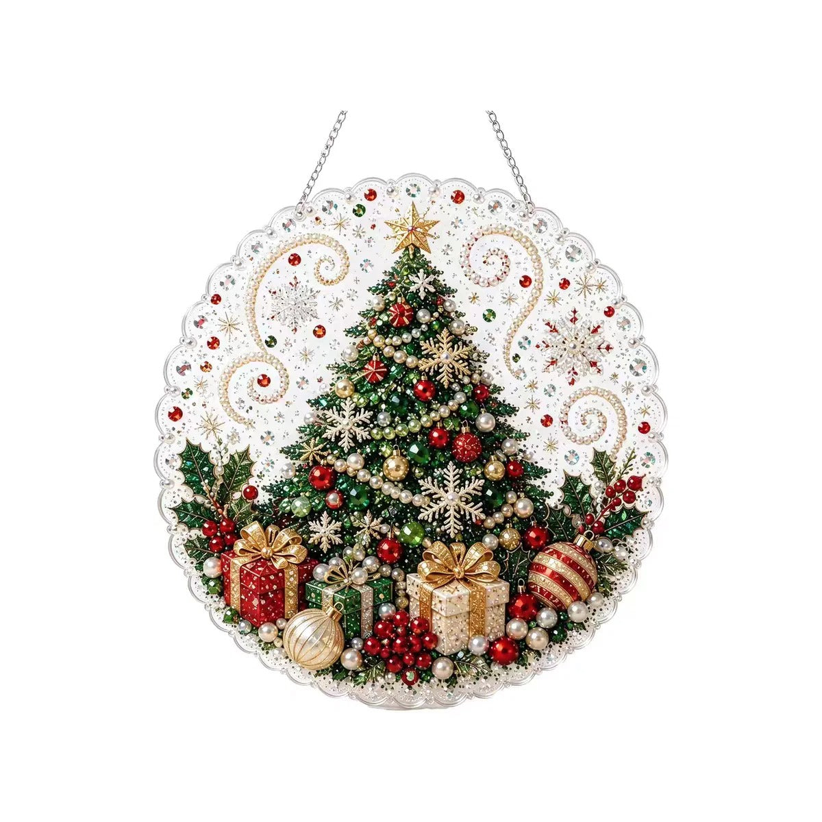 Christmas Tree Diamond Art Kit – DIY Pearl Hanging Decoration